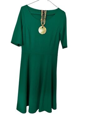 Lands’End Women’s Green A-Line Dress with Short Sleeves Size: small 6-8